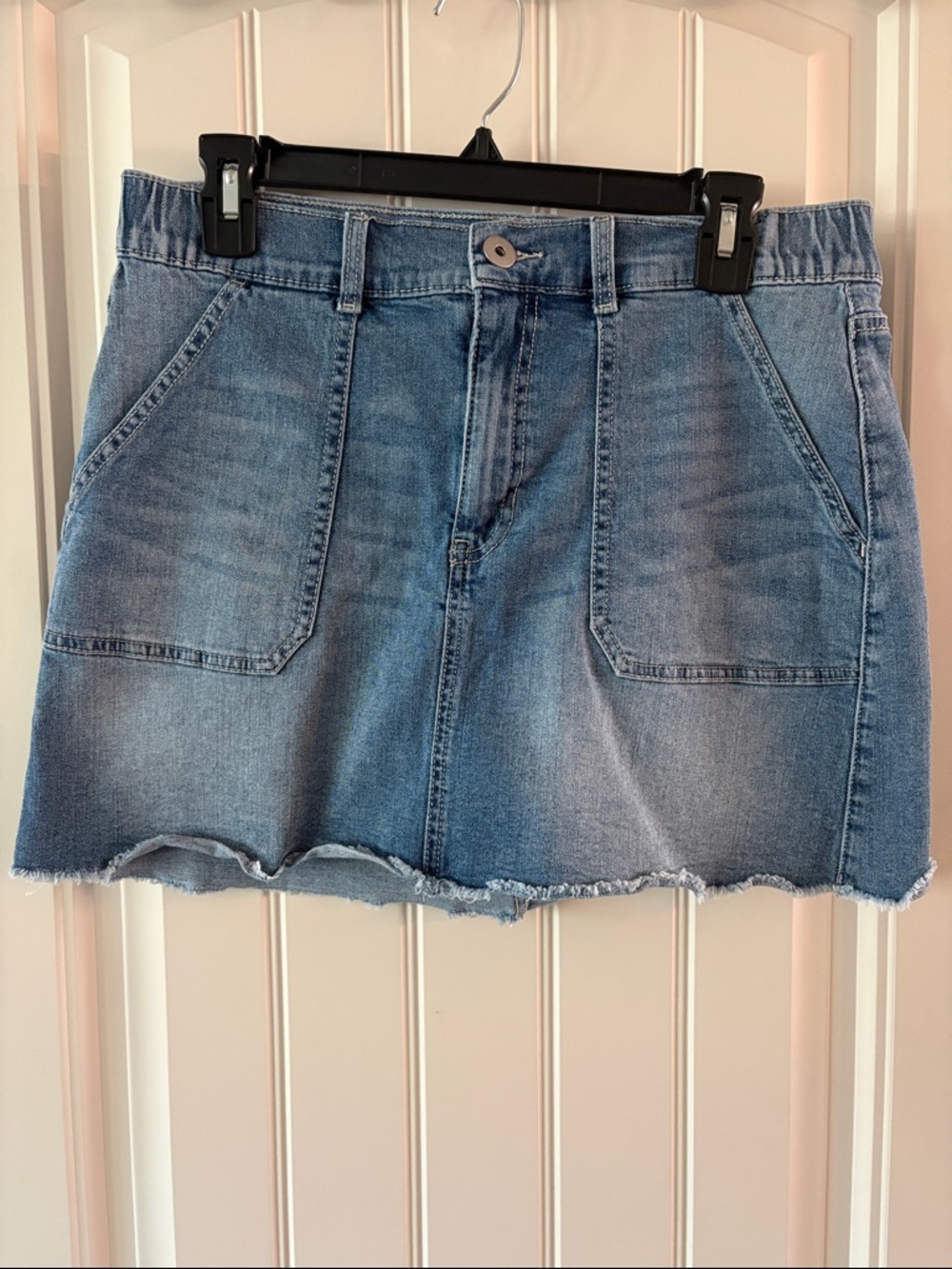 NOBO Light Blue Denim Mini Skirt with Patch Pockets